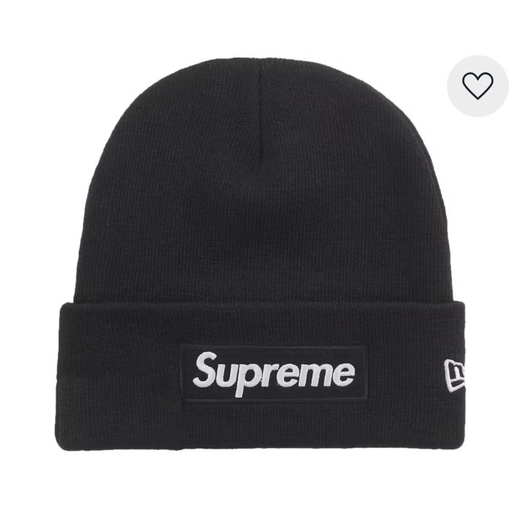 Supreme New Era Box Logo Beanie Black Knit Hat OS New‎ With Tags